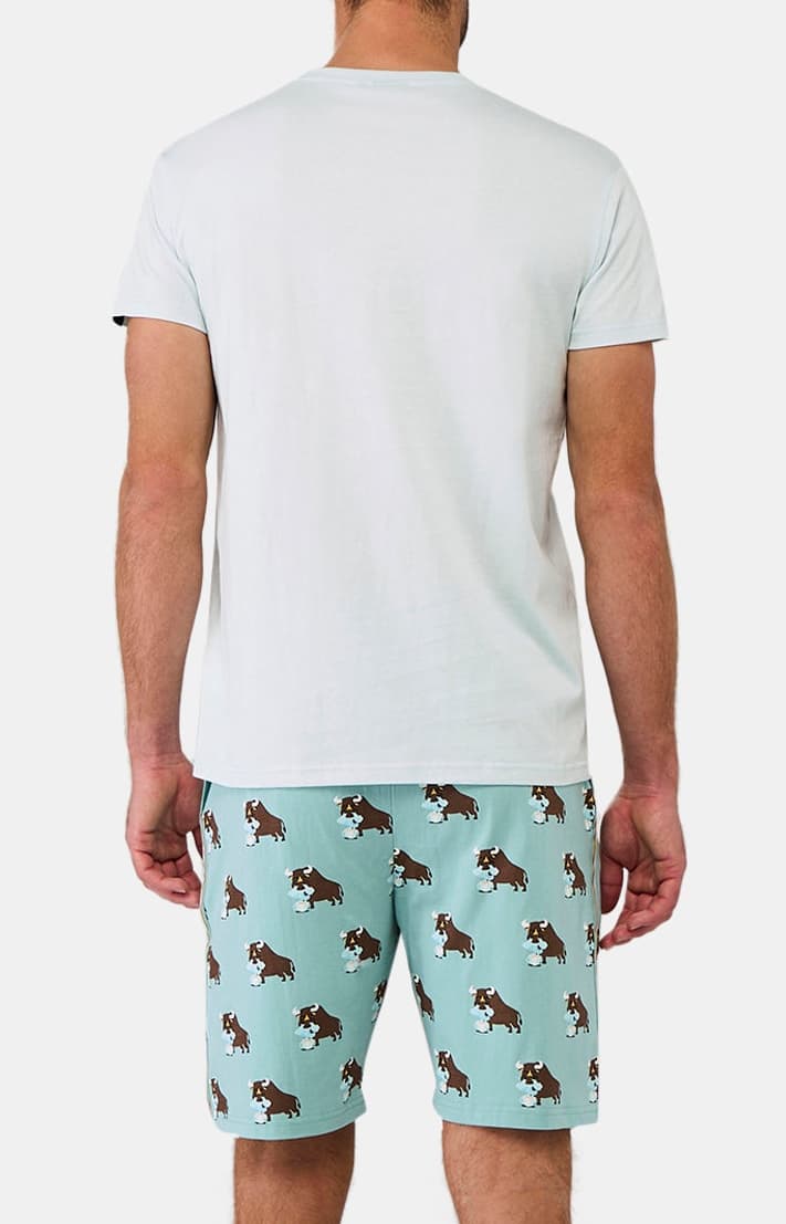 Pyjashort Homme taureau olé Céladon 5