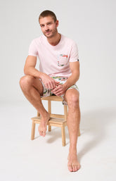 Pyjama Homme Van Life Manches courtes Imprimé vannes et palmiers multicolores 1
