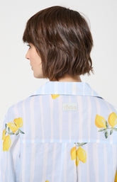 Chemise de nuit Femme Lemon chérie Manches longues Imprimé citrons jaunes et verts 6