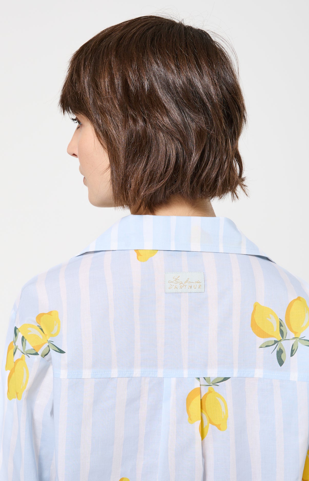 Chemise de nuit Femme Lemon chérie Manches longues Imprimé citrons jaunes et verts 6