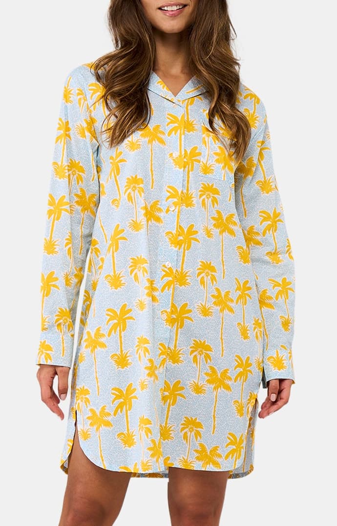 Robe chemise palmier Jaune 1