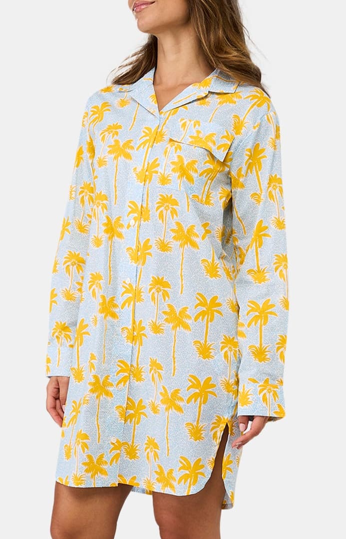 Robe chemise palmier Jaune 2