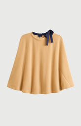 Poncho polaire femme couleur uni camel 3
