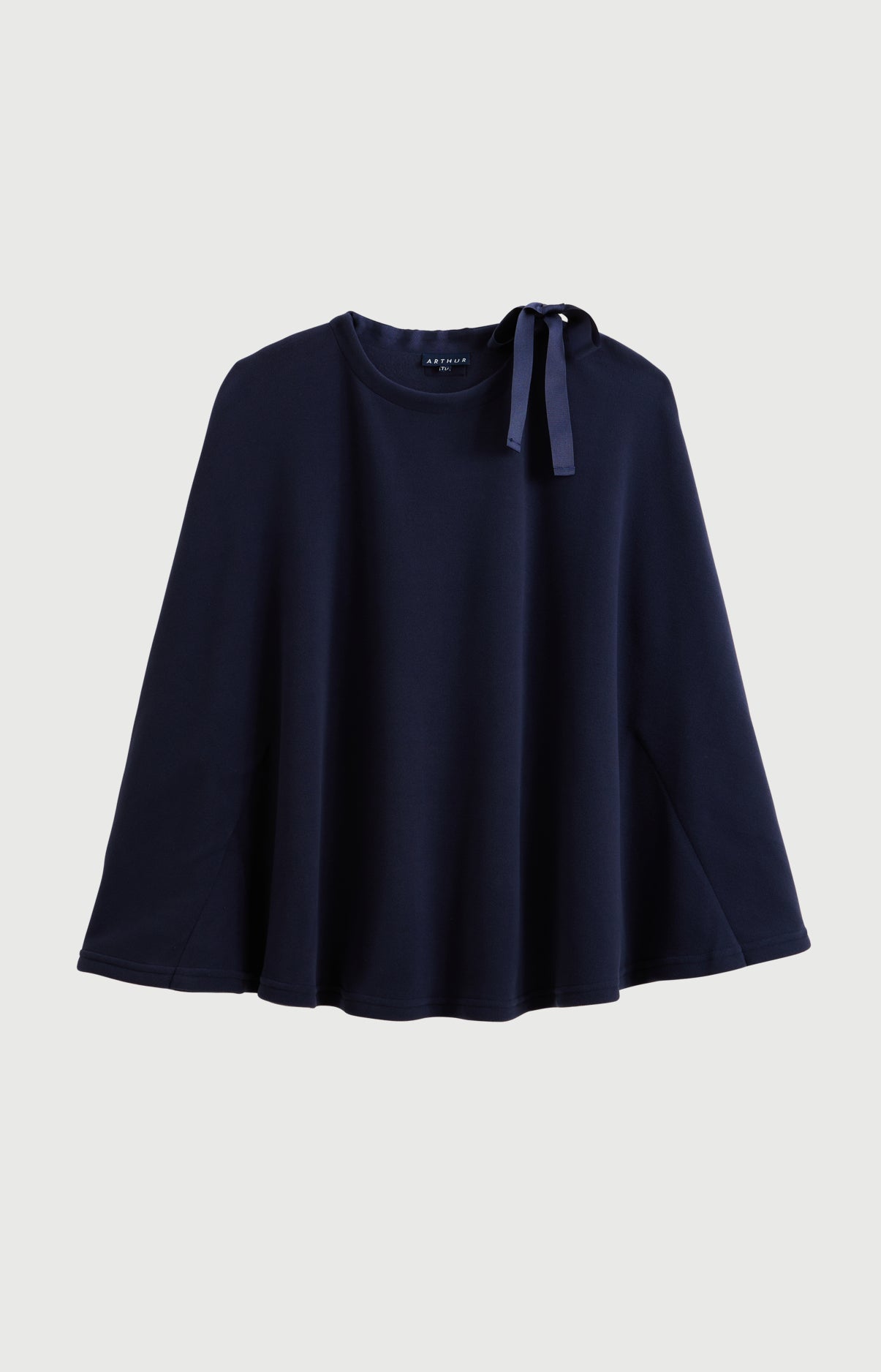 Poncho polaire femme couleur uni bleu marine 3