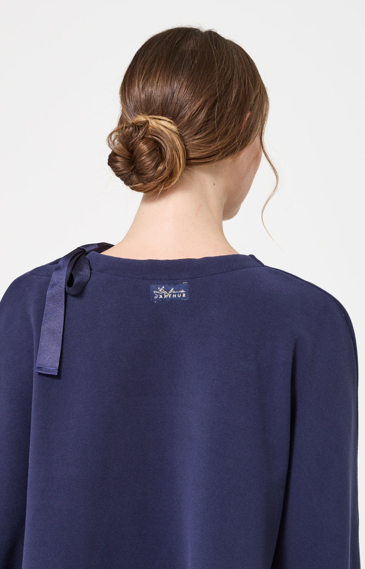 Poncho polaire femme couleur uni bleu marine 7