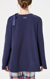 Poncho polaire femme couleur uni bleu marine 6