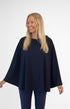 Poncho femme uni marine 1