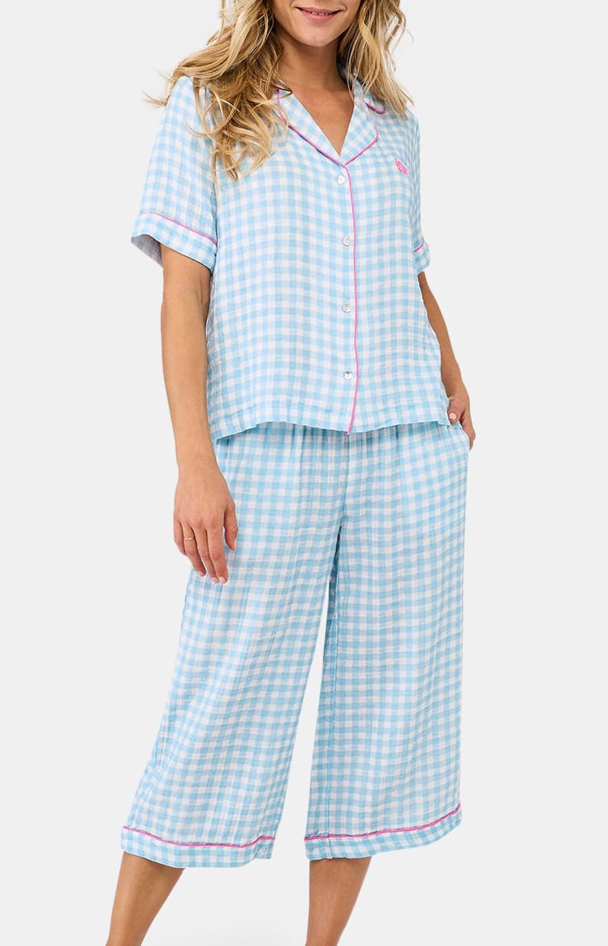 Pyjacorsaire - Vichy turquoise