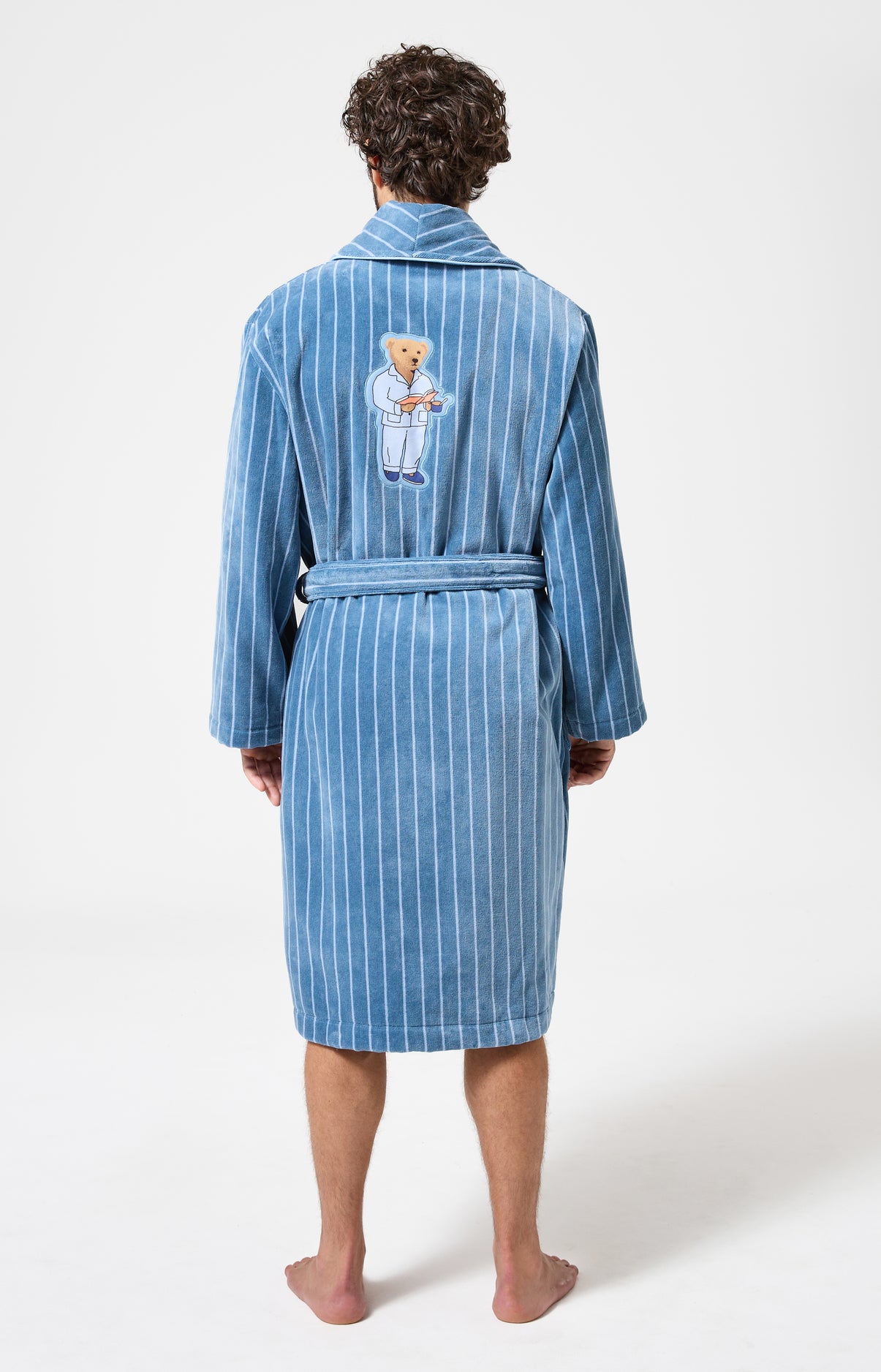 Peignoir Rayures gris bleu homme 4