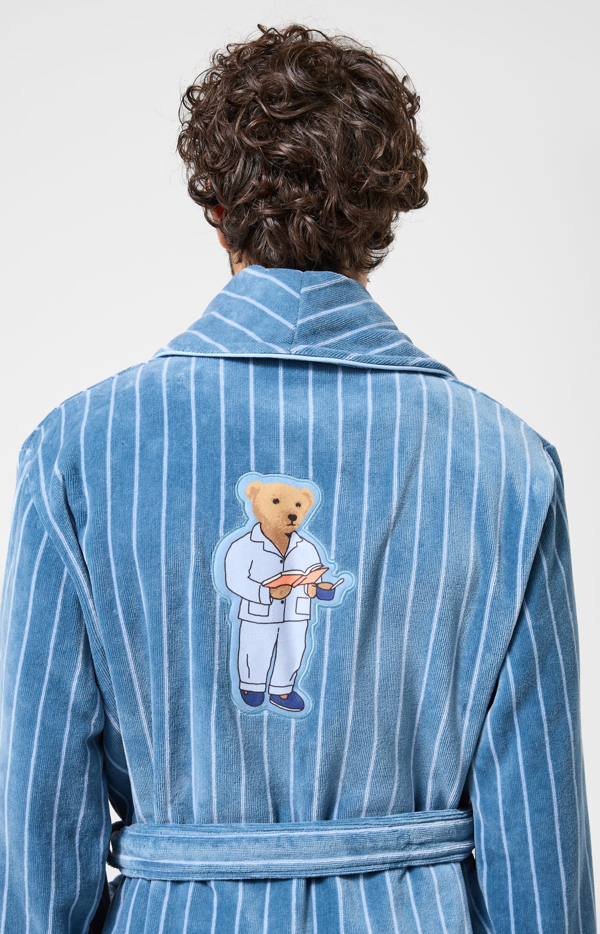 Peignoir Rayures gris bleu homme 6