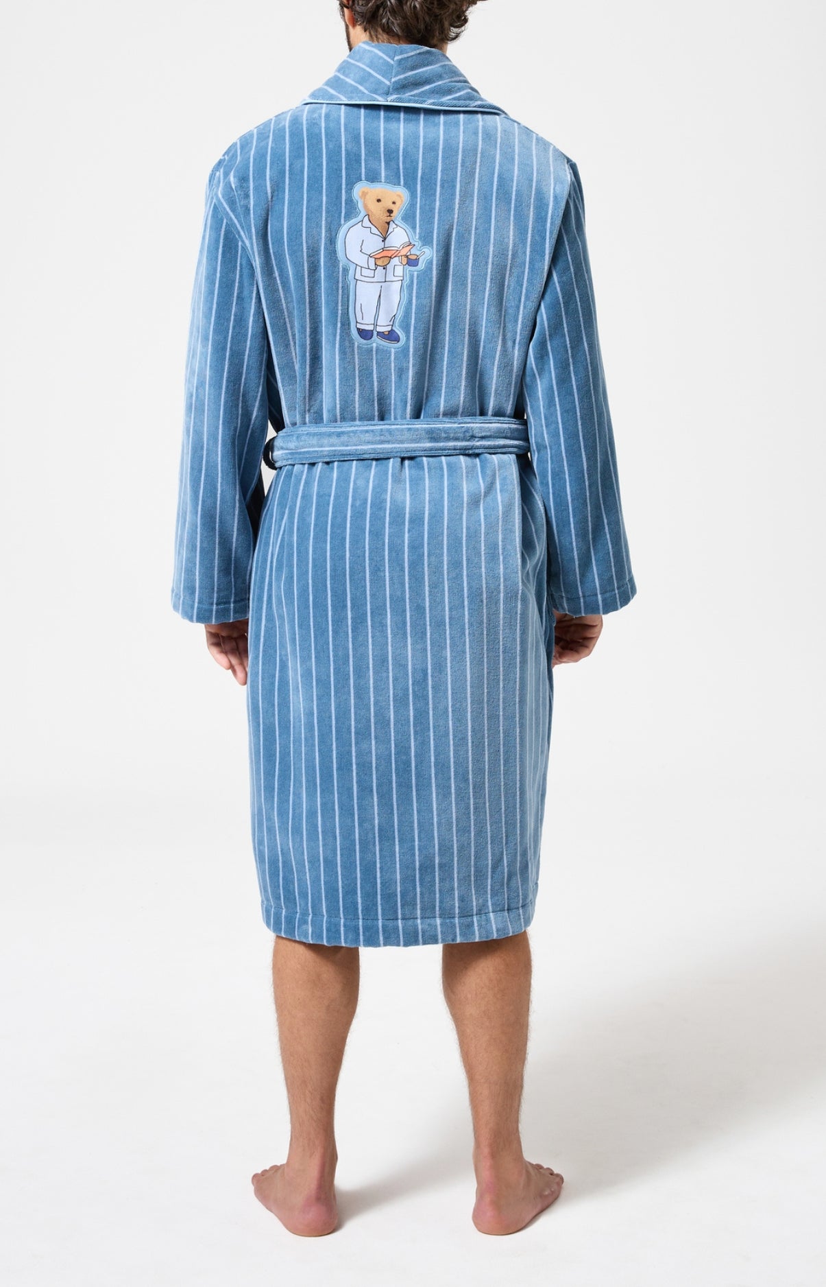 Peignoir Rayures gris bleu homme 5