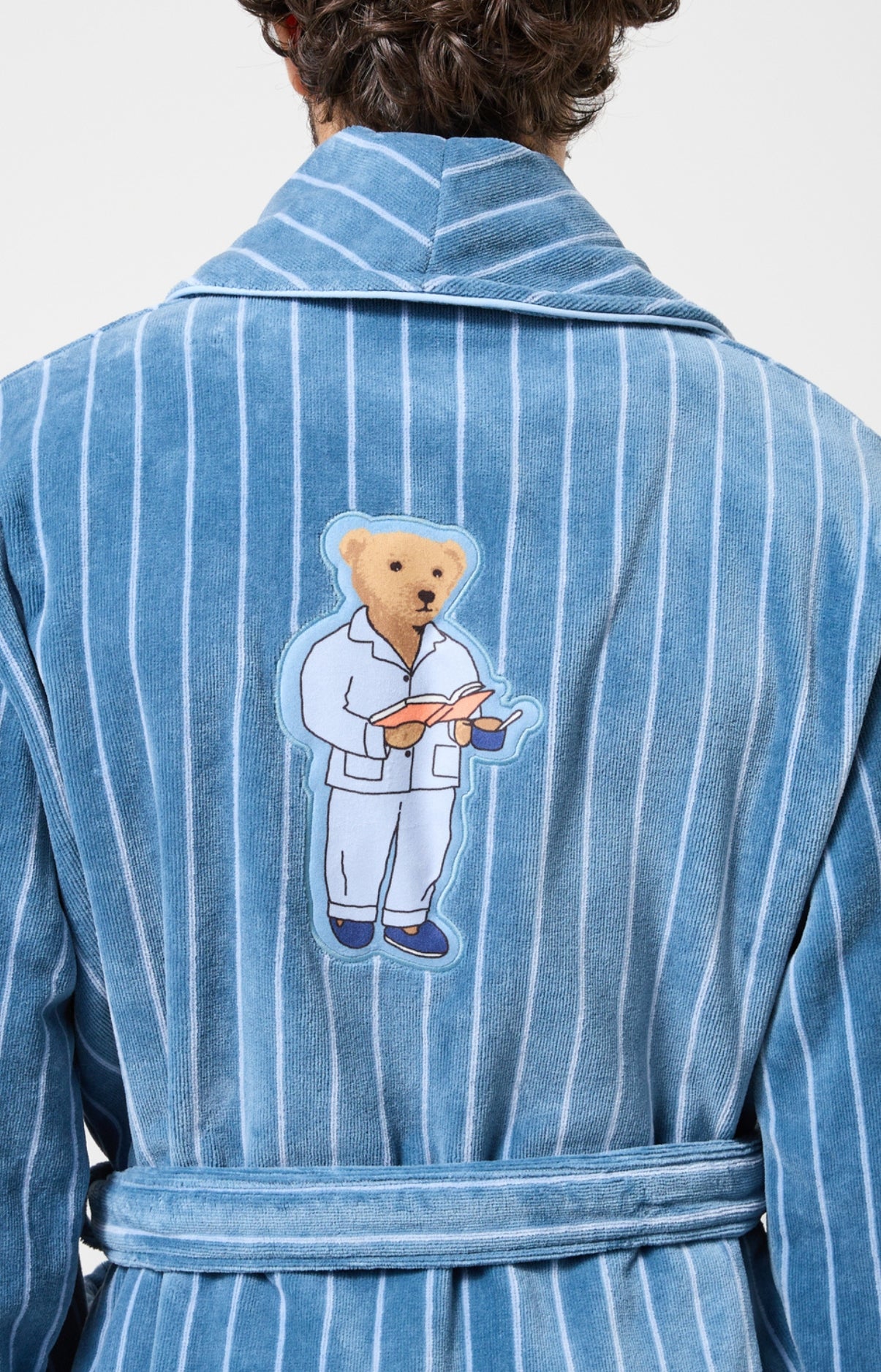 Peignoir Rayures gris bleu homme 6