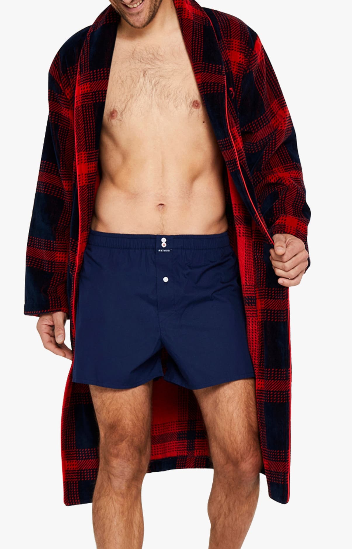 Peignoir Homme en feu a carreau Rouge 1