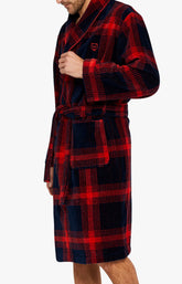 Peignoir Homme en feu a carreau Rouge 5