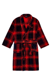 Peignoir Homme en feu a carreau Rouge 3