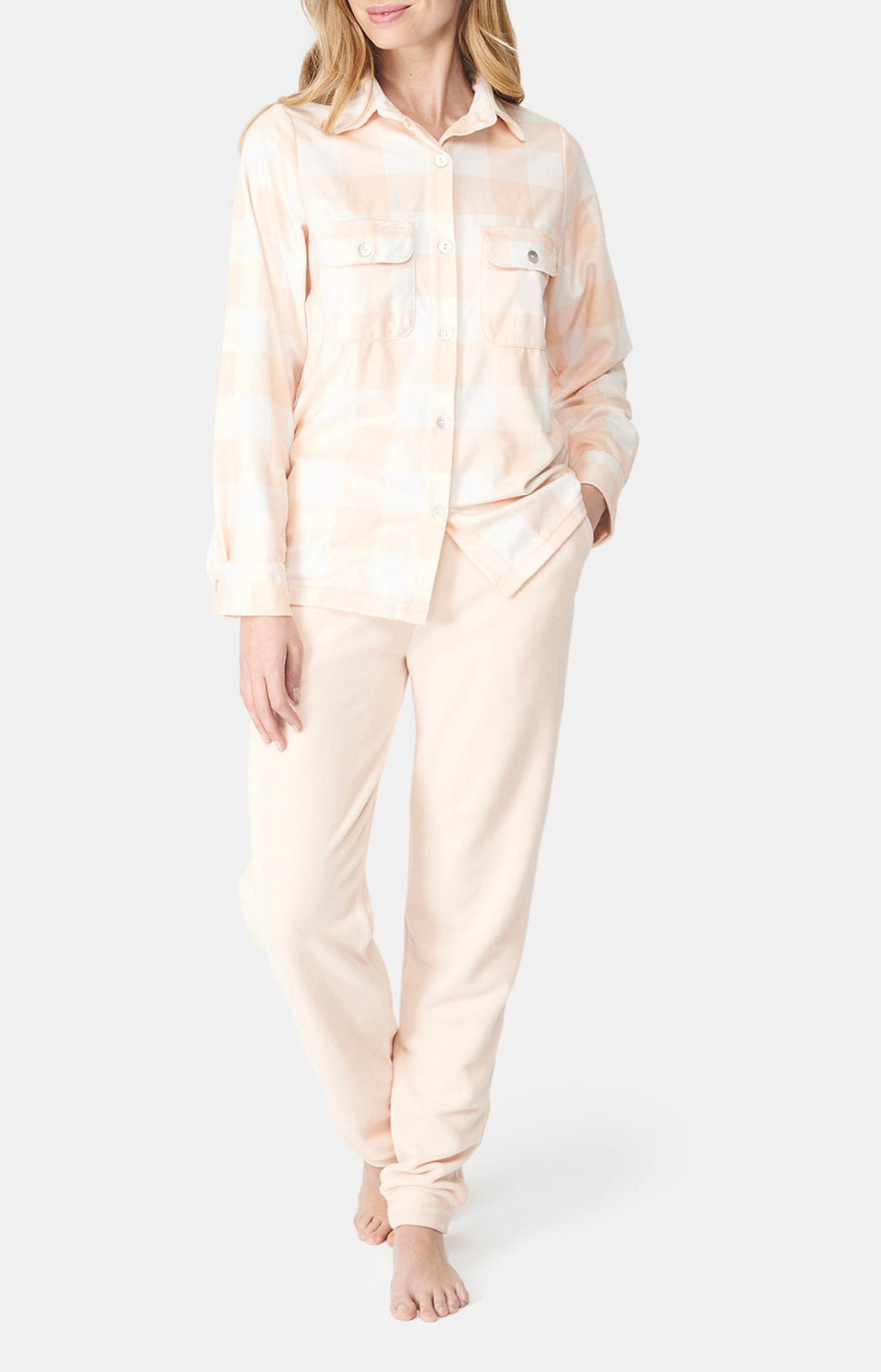 Pyjama long Femme polaire Rose 1
