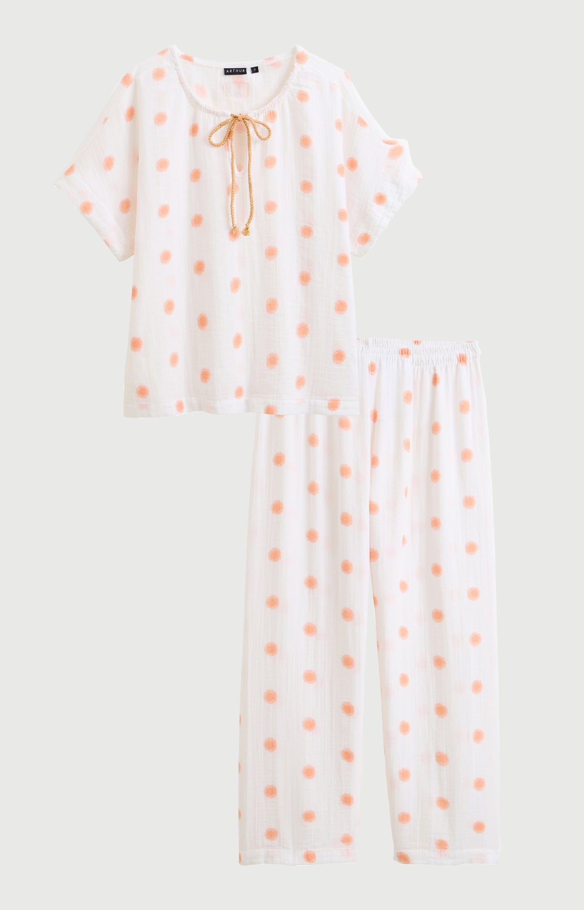 Pyjama Femme Soleil Manches courtes Imprimé soleils oranges 3