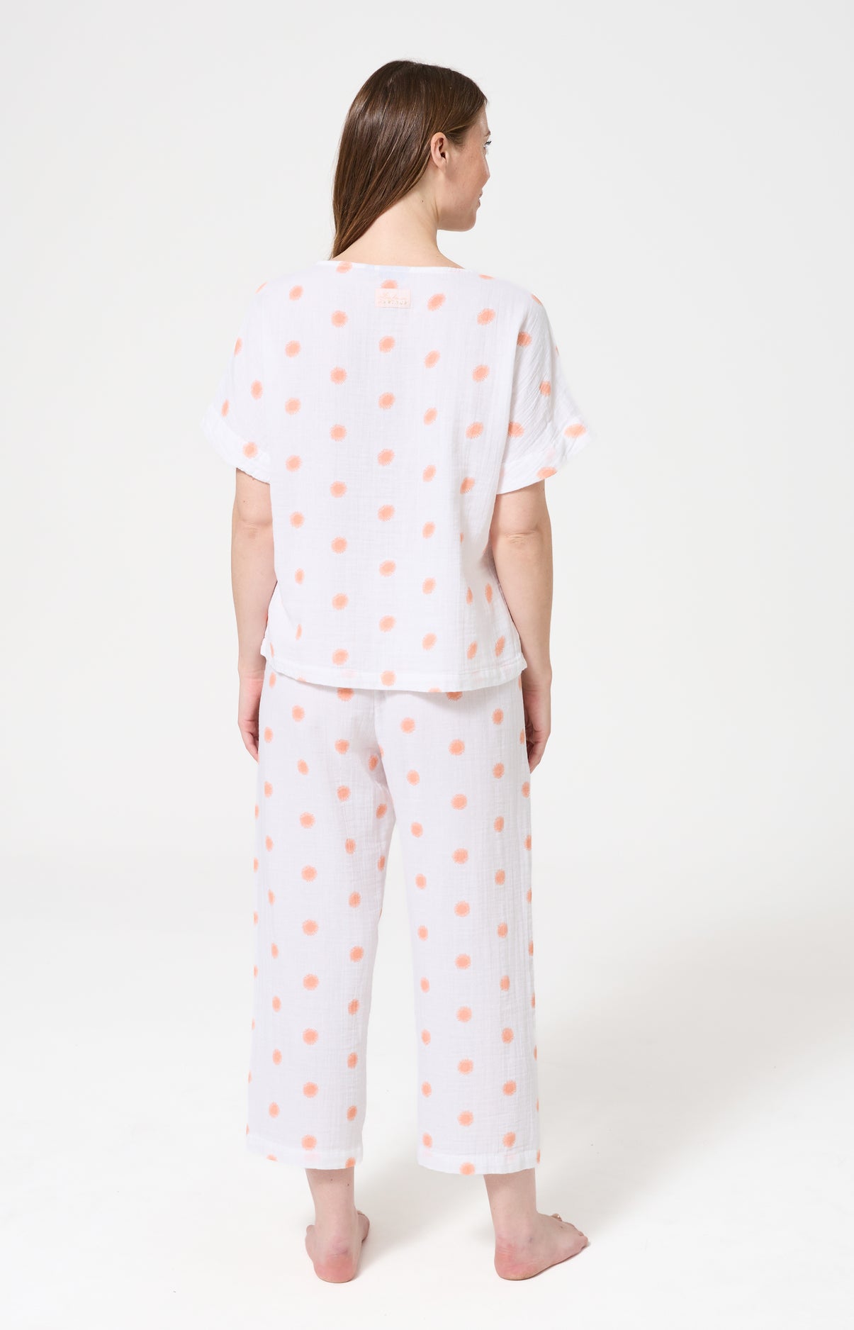 Pyjama Femme Soleil Manches courtes Imprimé soleils oranges 6