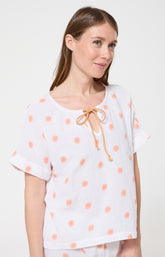 Pyjama Femme Soleil Manches courtes Imprimé soleils oranges 4