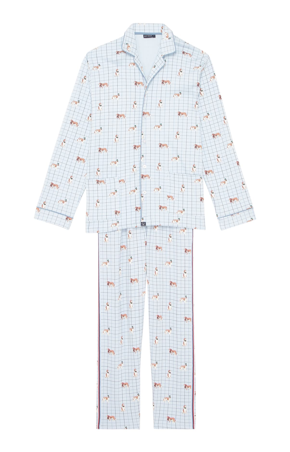 Pyjama long boutonné Femme WOUF Bleu 3