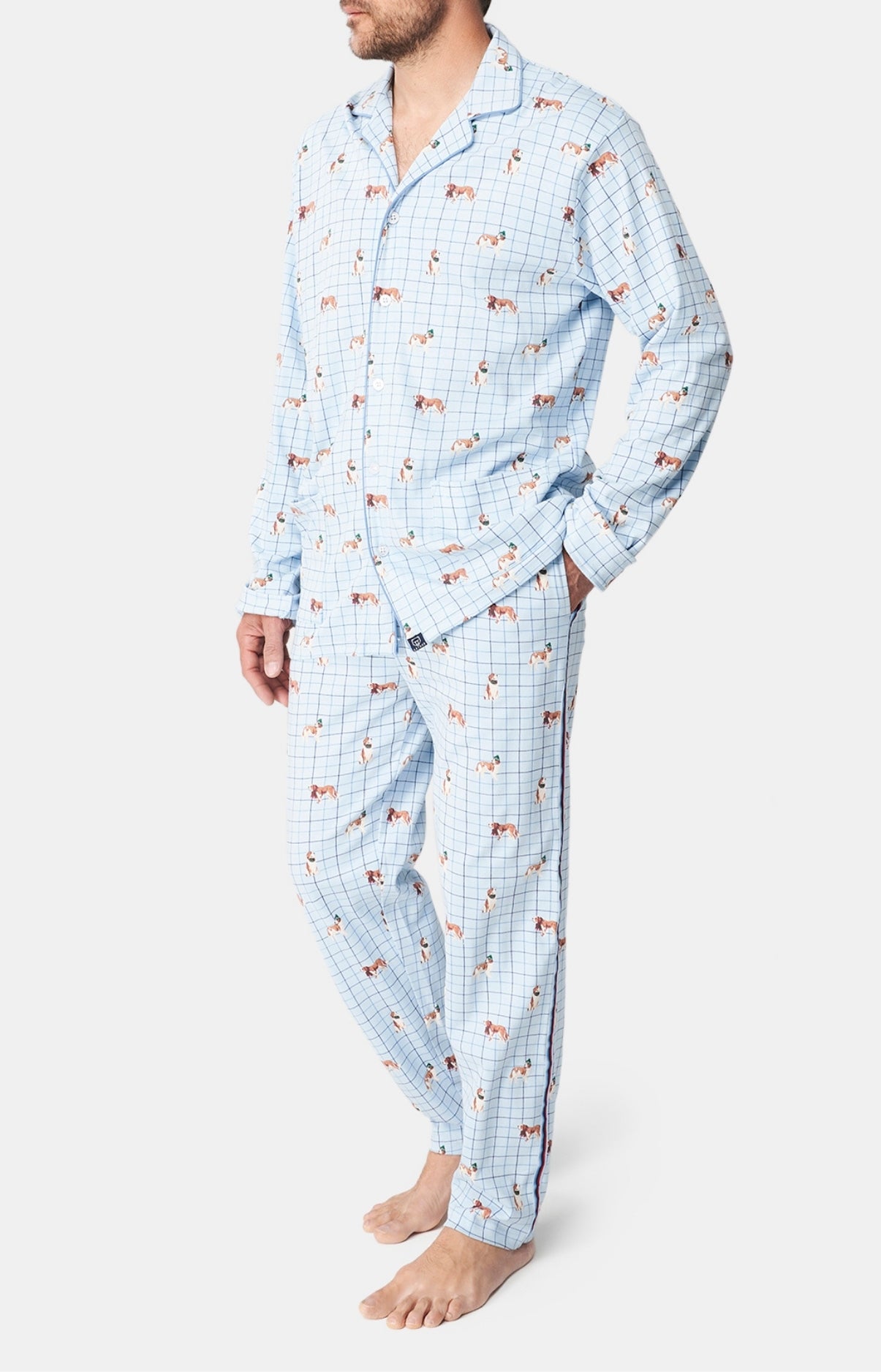 Pyjama long boutonné Femme WOUF Bleu 4