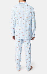 Pyjama long boutonné Femme WOUF Bleu 5