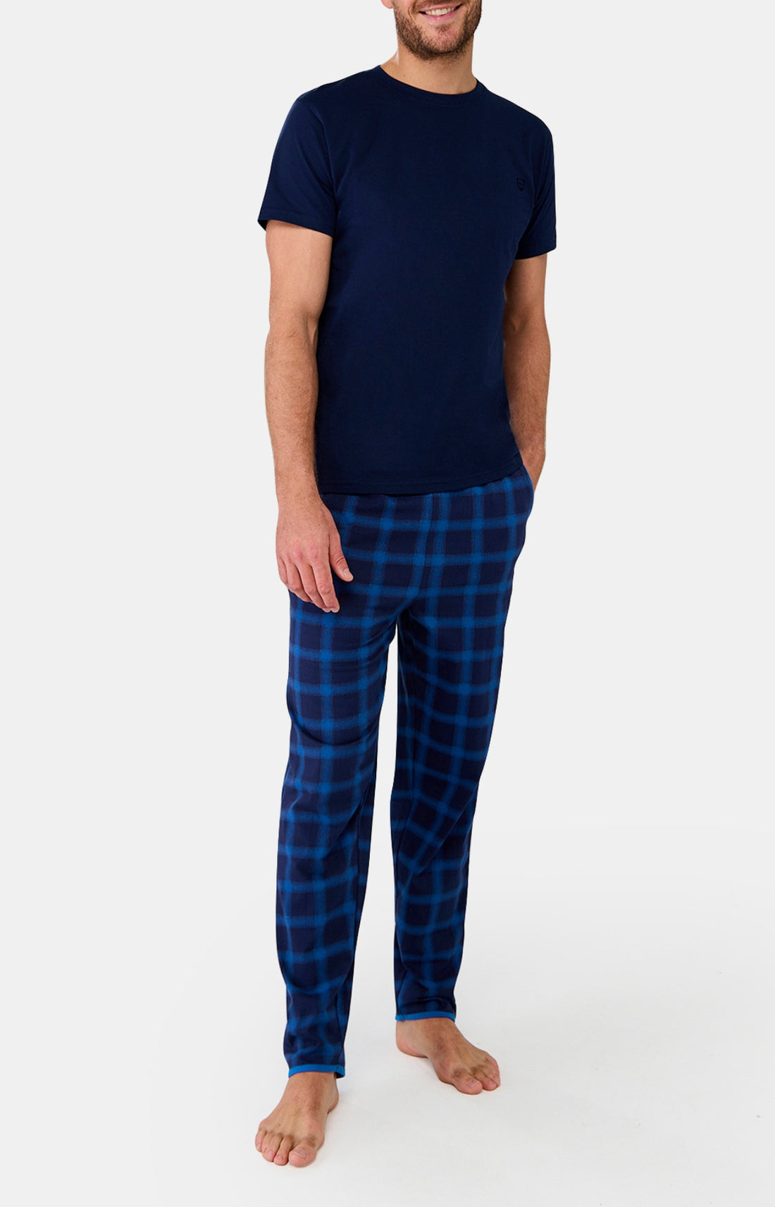 Pantalon Homme Carreaux Marine 1