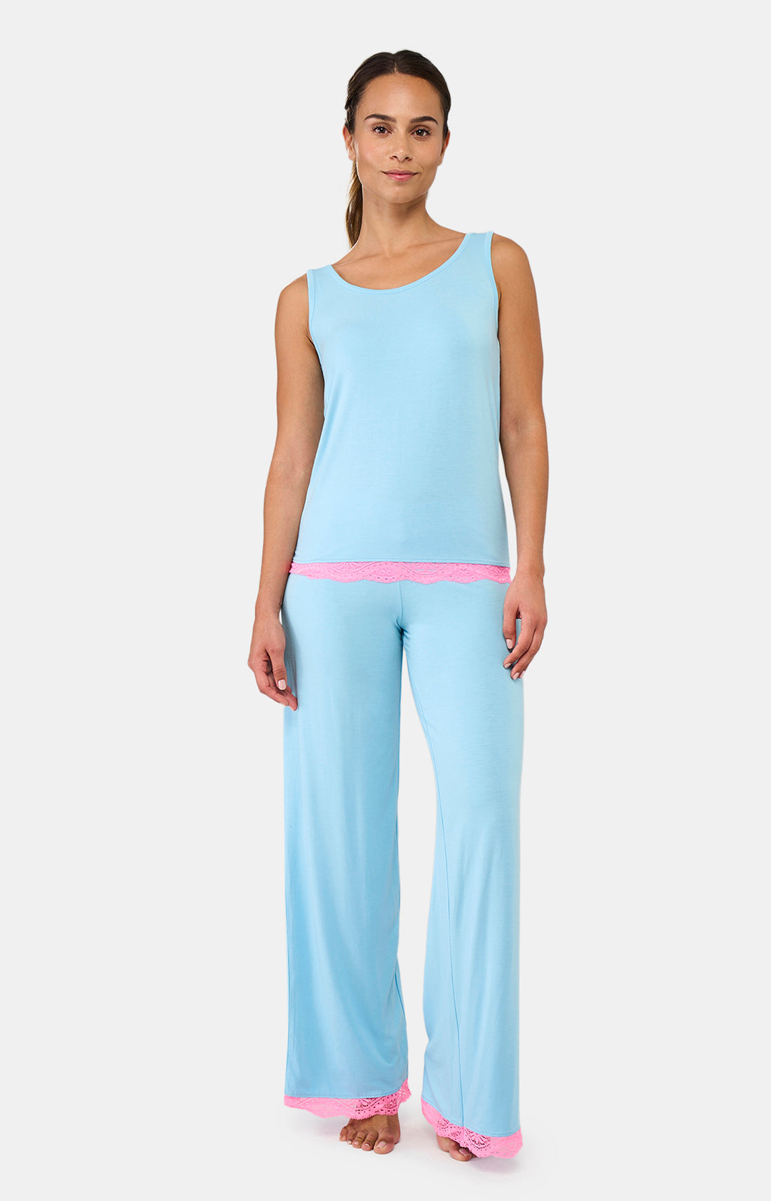 Pantalon Femme Turquoise Bleu 1