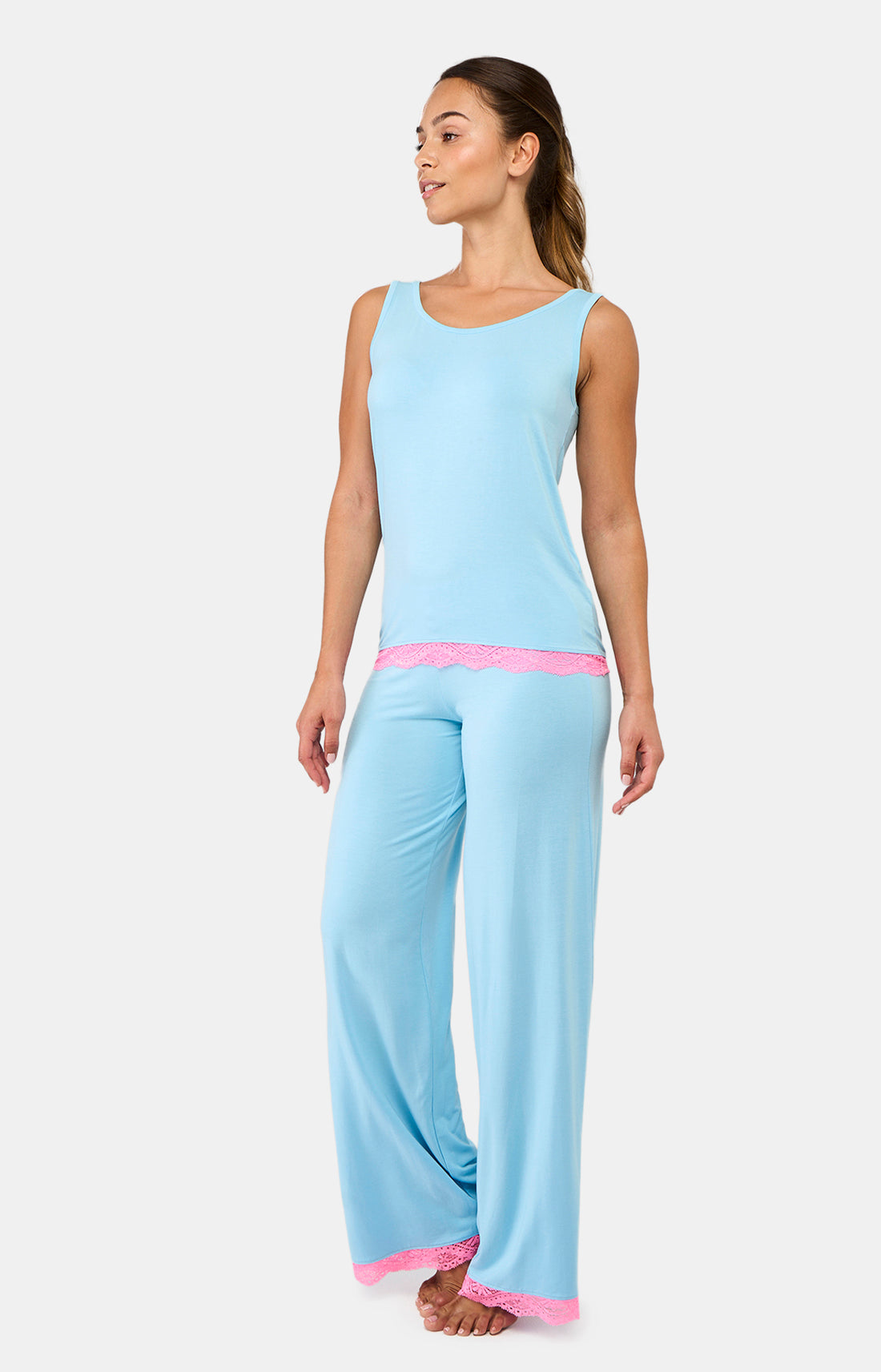 Pantalon Femme Turquoise Bleu 2