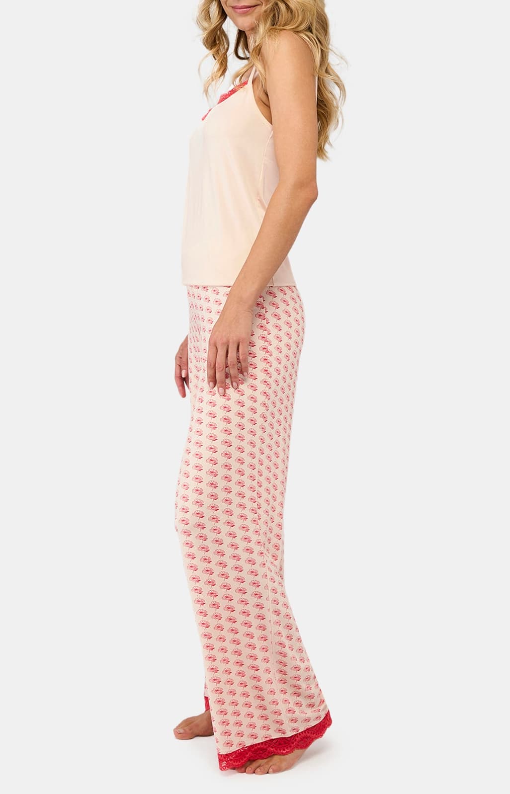Pantalon Femme Fleur safi Rose 2