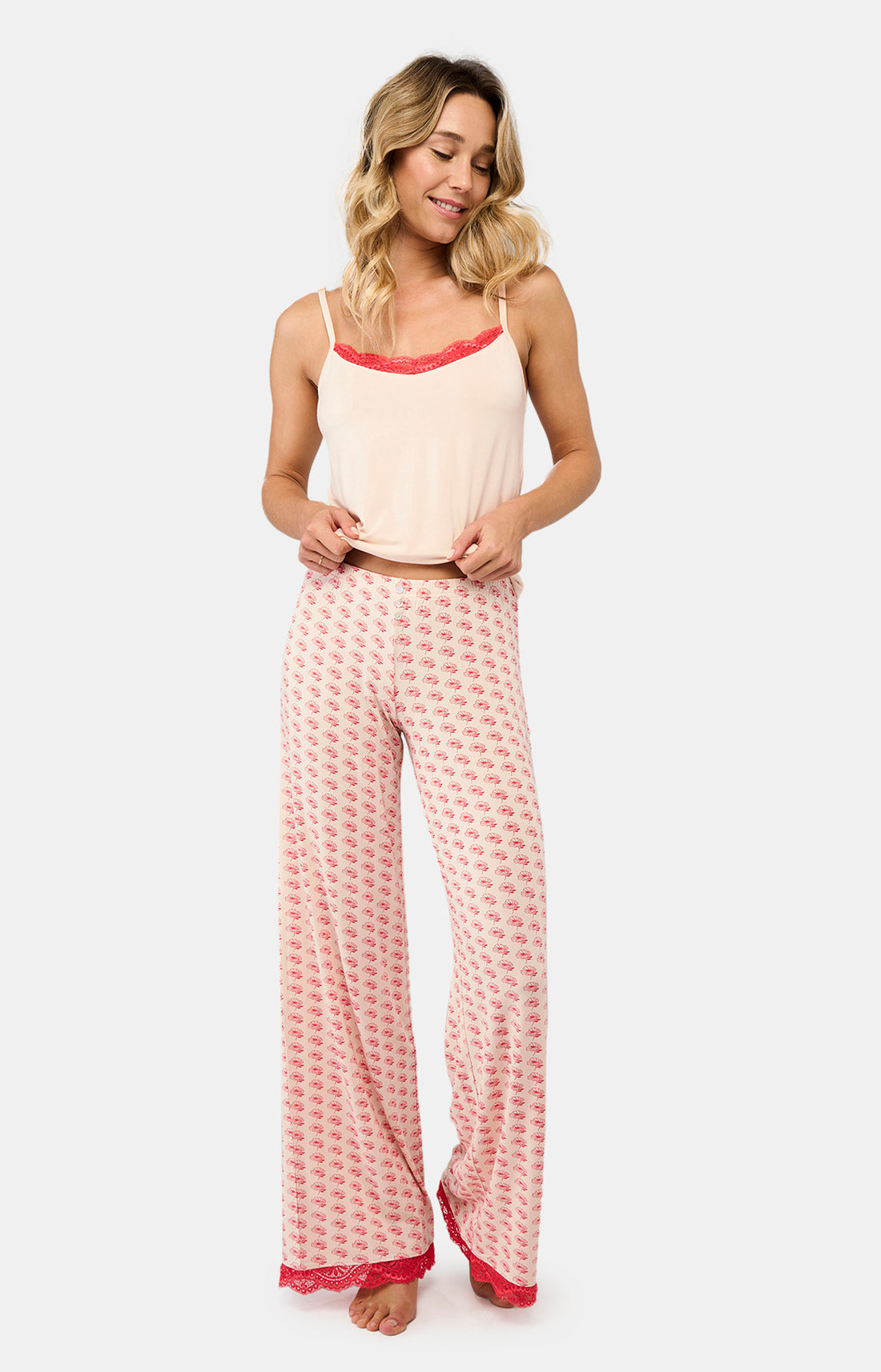 Pantalon Femme Fleur safi Rose 1