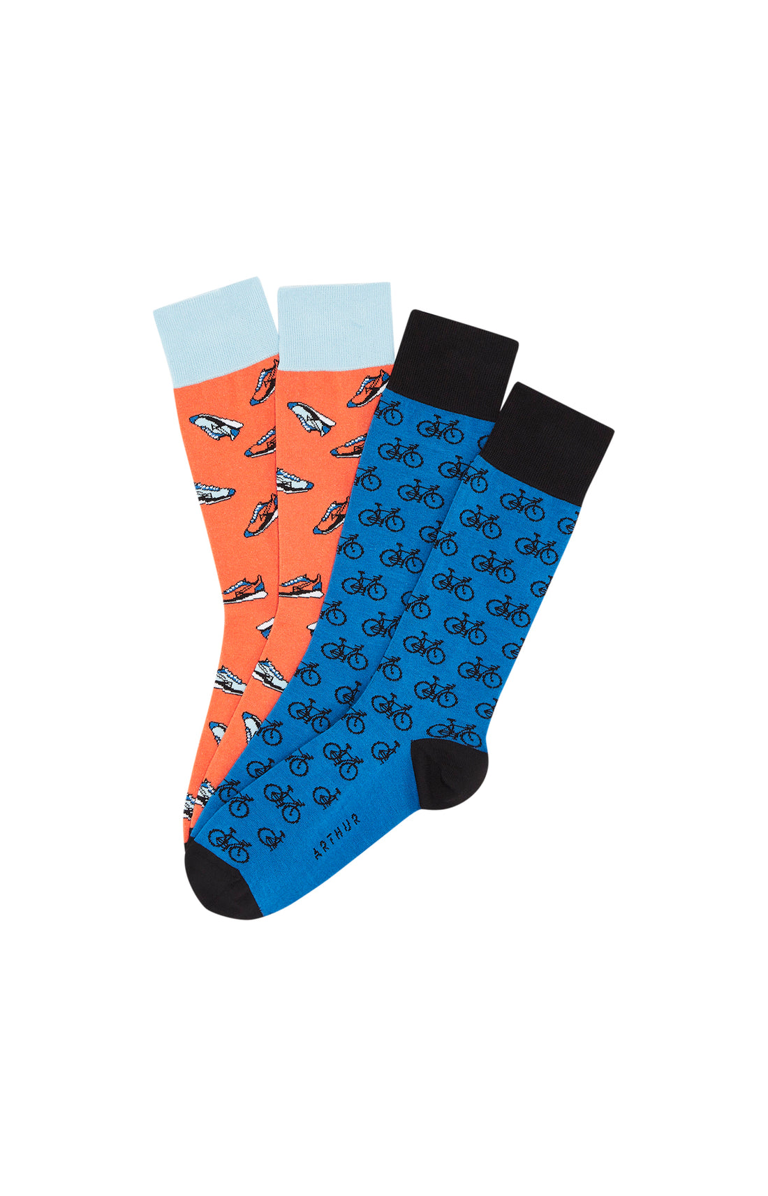 Chaussettes Homme Sport Orange et Marine 1