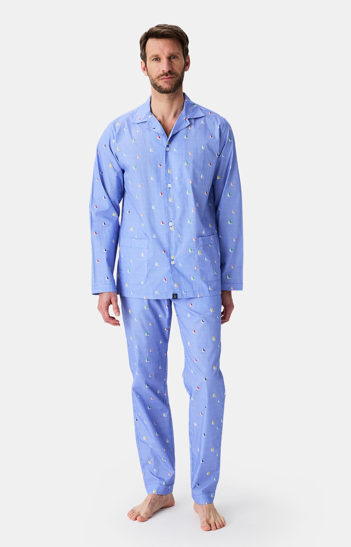 Pyjama long boutonné Homme Boat Bleu 1