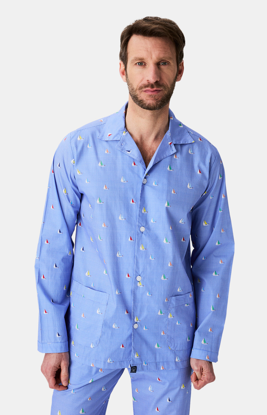 Pyjama long boutonné Homme Boat Bleu 2