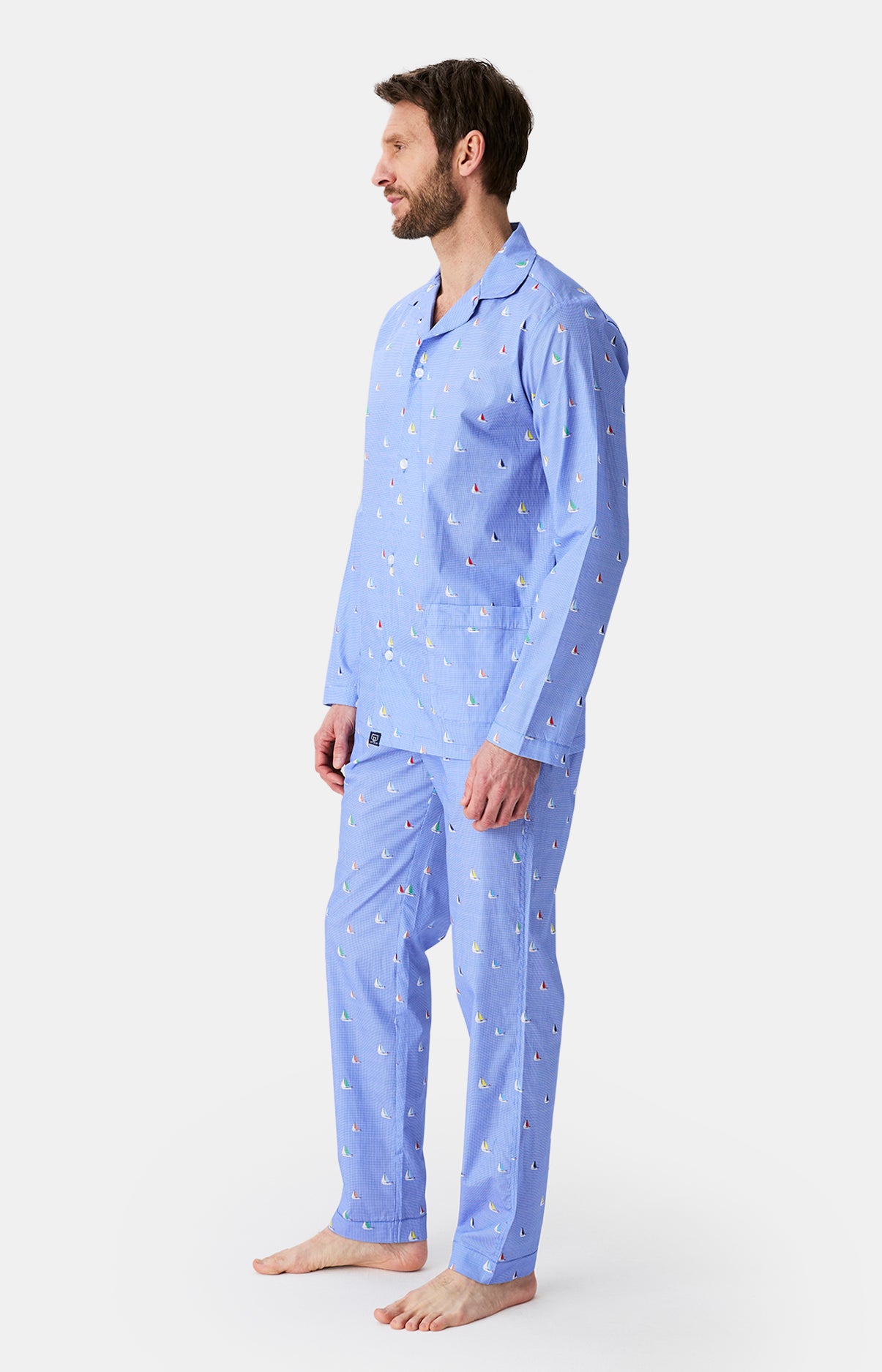 Pyjama long boutonné Homme Boat Bleu 5