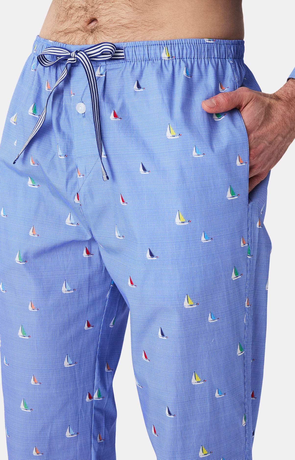 Pyjama long boutonné Homme Boat Bleu 4