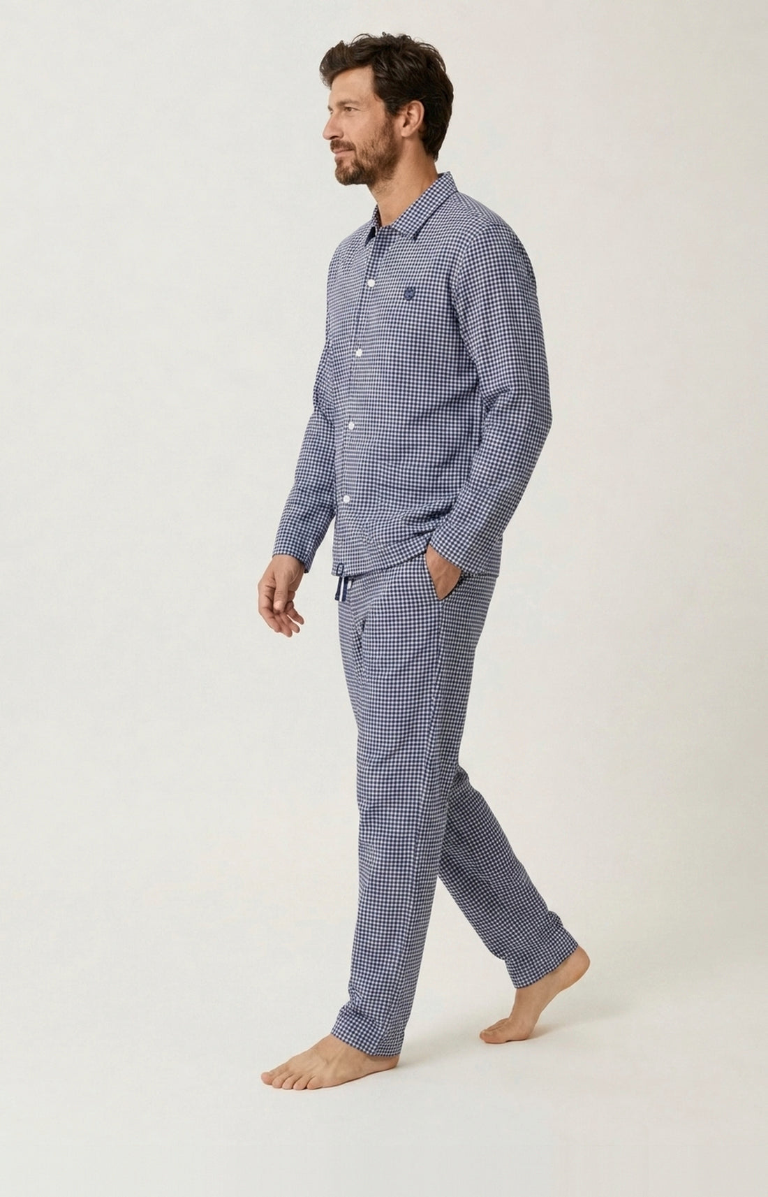 Pyjama boutonné en flanelle de coton - Elie