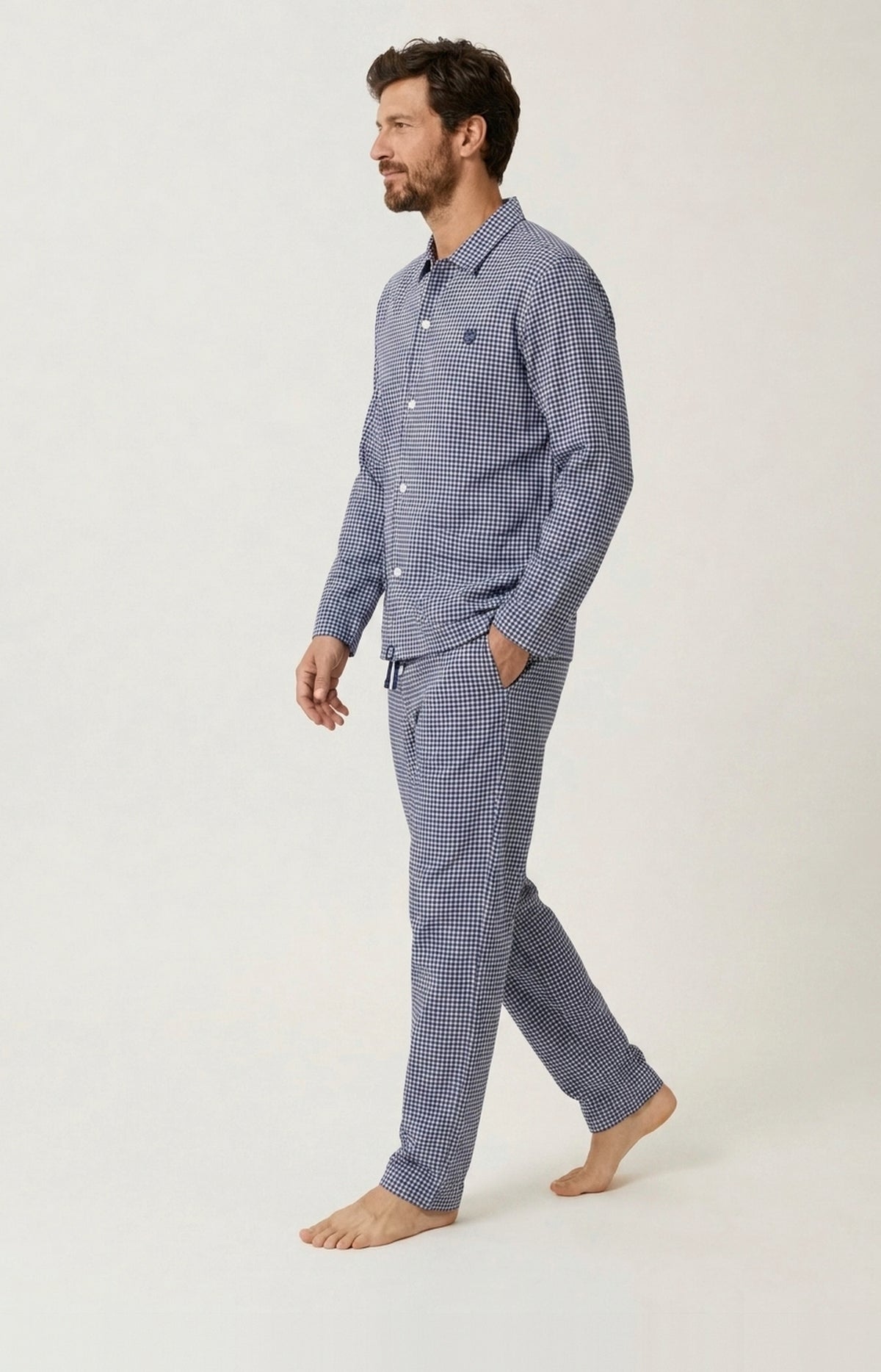 Pyjama boutonné en flanelle de coton - Elie
