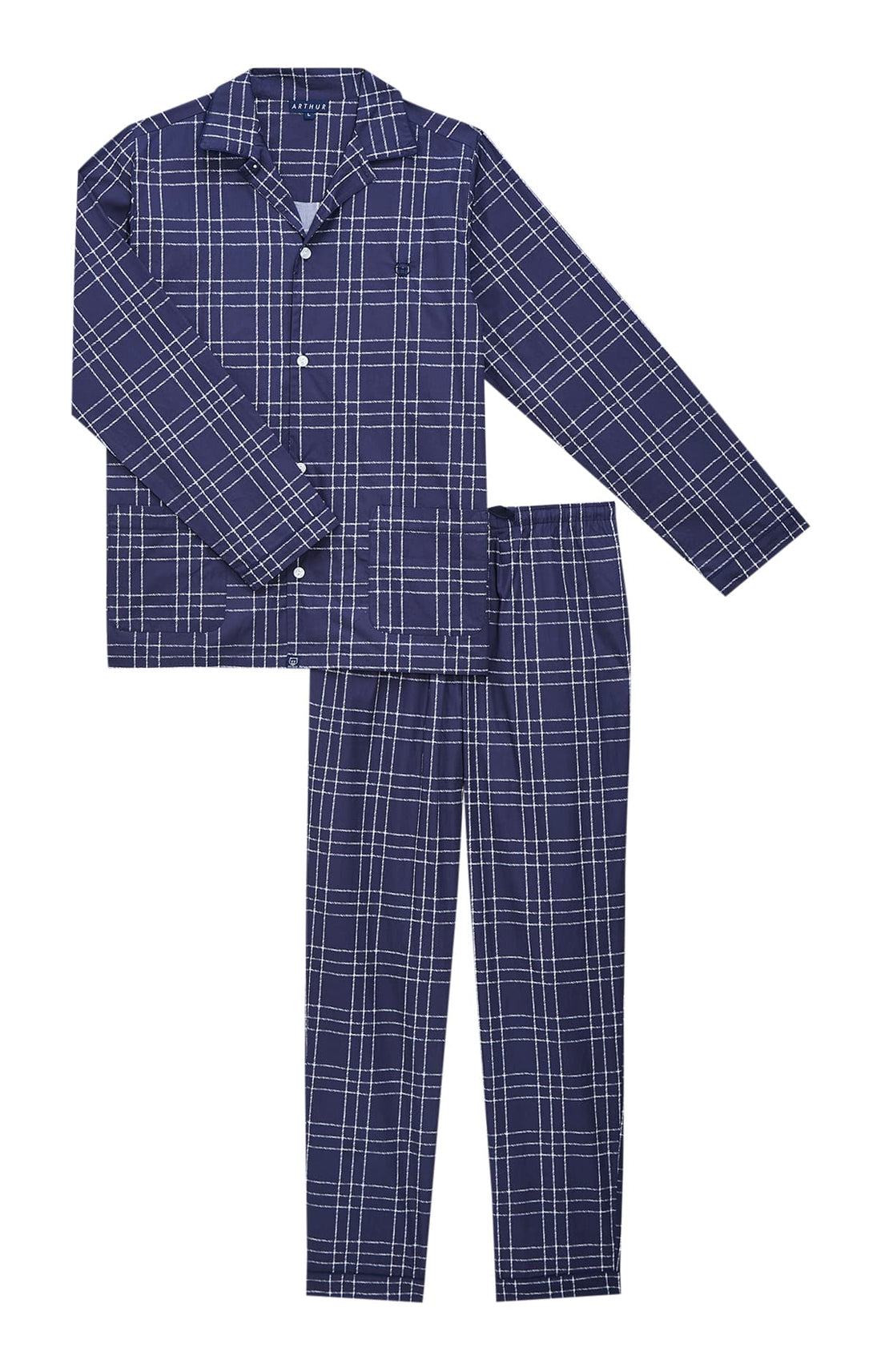 Pyjama long boutonné Homme Lewis Marine 3