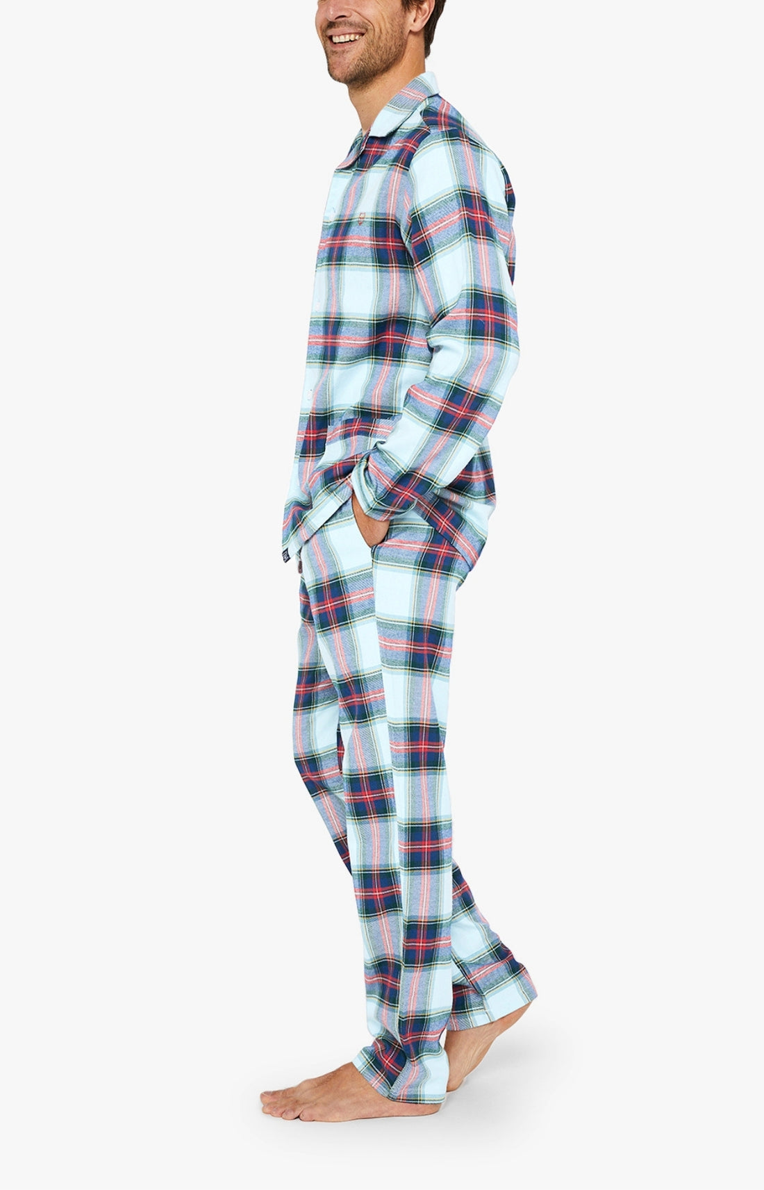 Pyjama long boutonné Homme Logan Glace Bleu 2