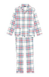 Pyjama long boutonné Femme Logan Blanc et Ivoire 3