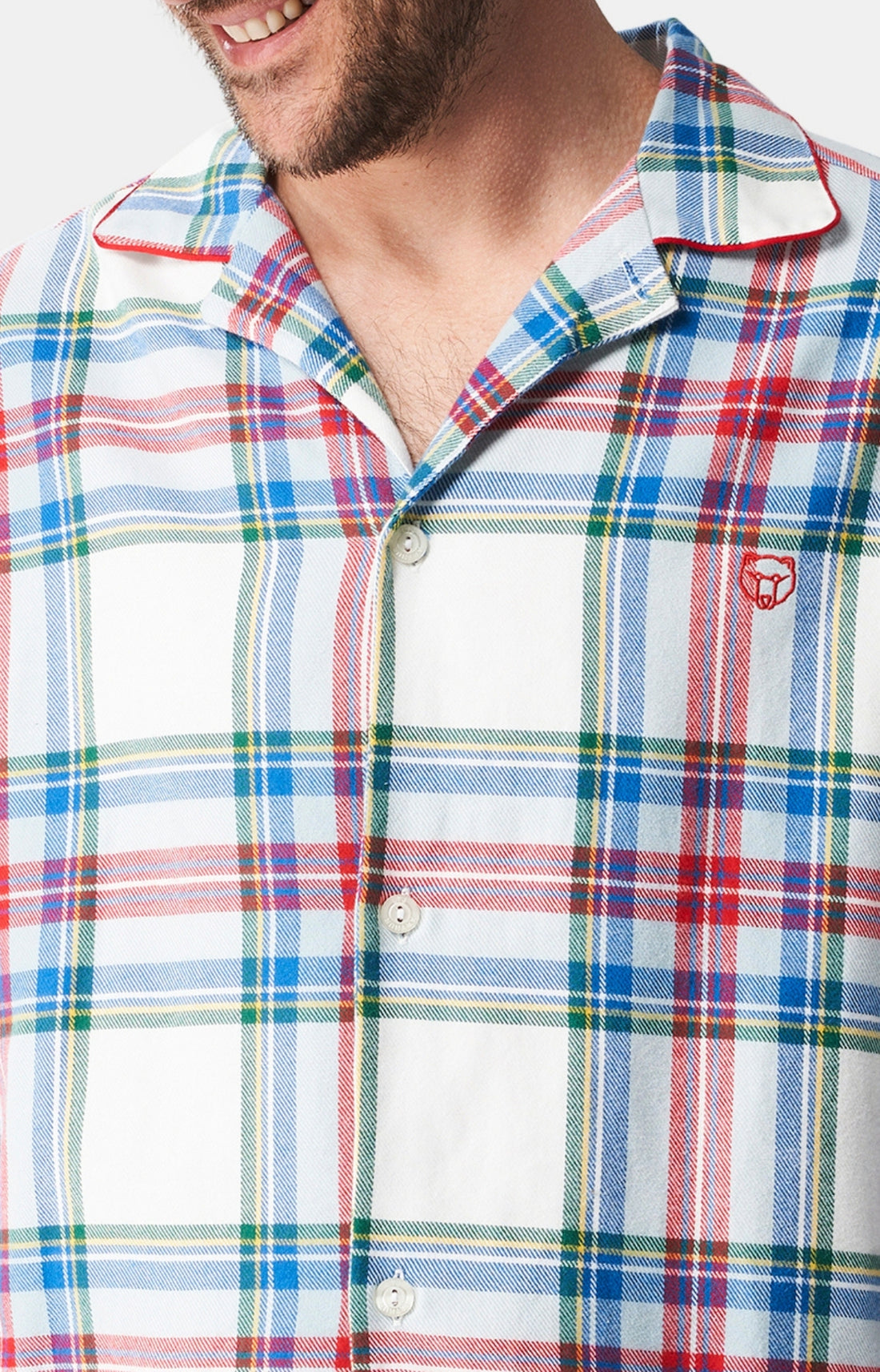 Pyjama long boutonné Femme Logan Blanc et Ivoire 2