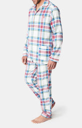Pyjama long boutonné Femme Logan Blanc et Ivoire 4