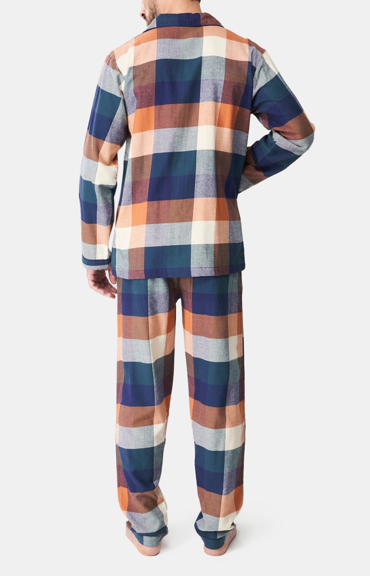 Pyjama long boutonné Femme Carreaux oslo Vert 5