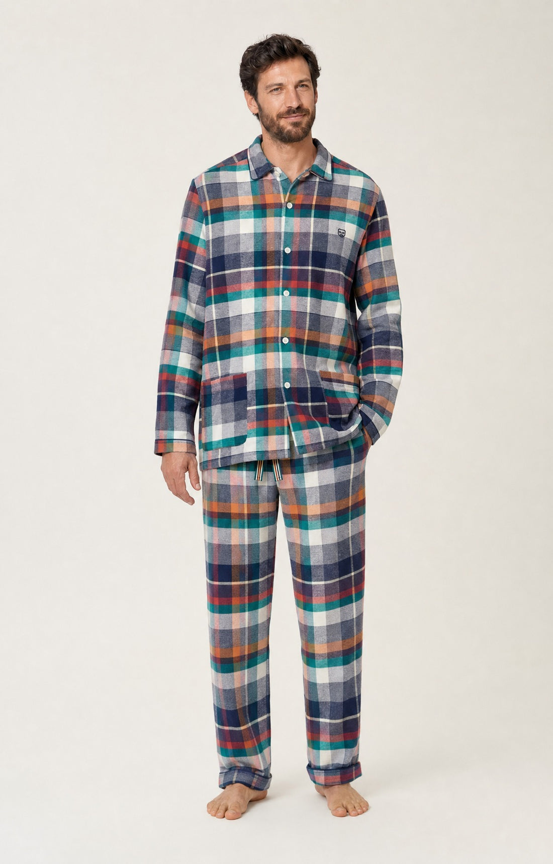 Pyjama boutonné en flanelle de coton - Owen