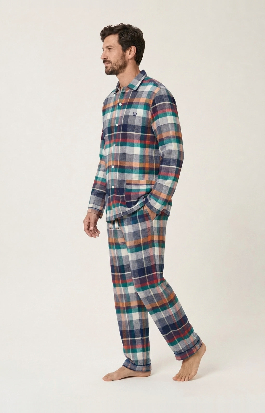 Pyjama boutonné en flanelle de coton - Owen