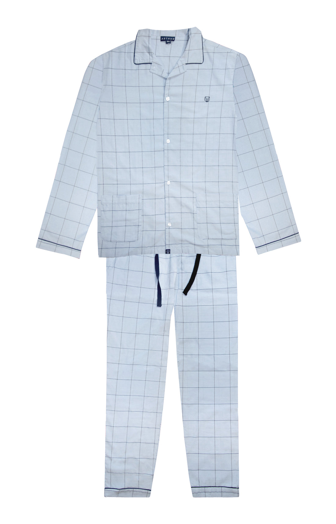 Pyjama long boutonné Homme n°009 Bleu 3