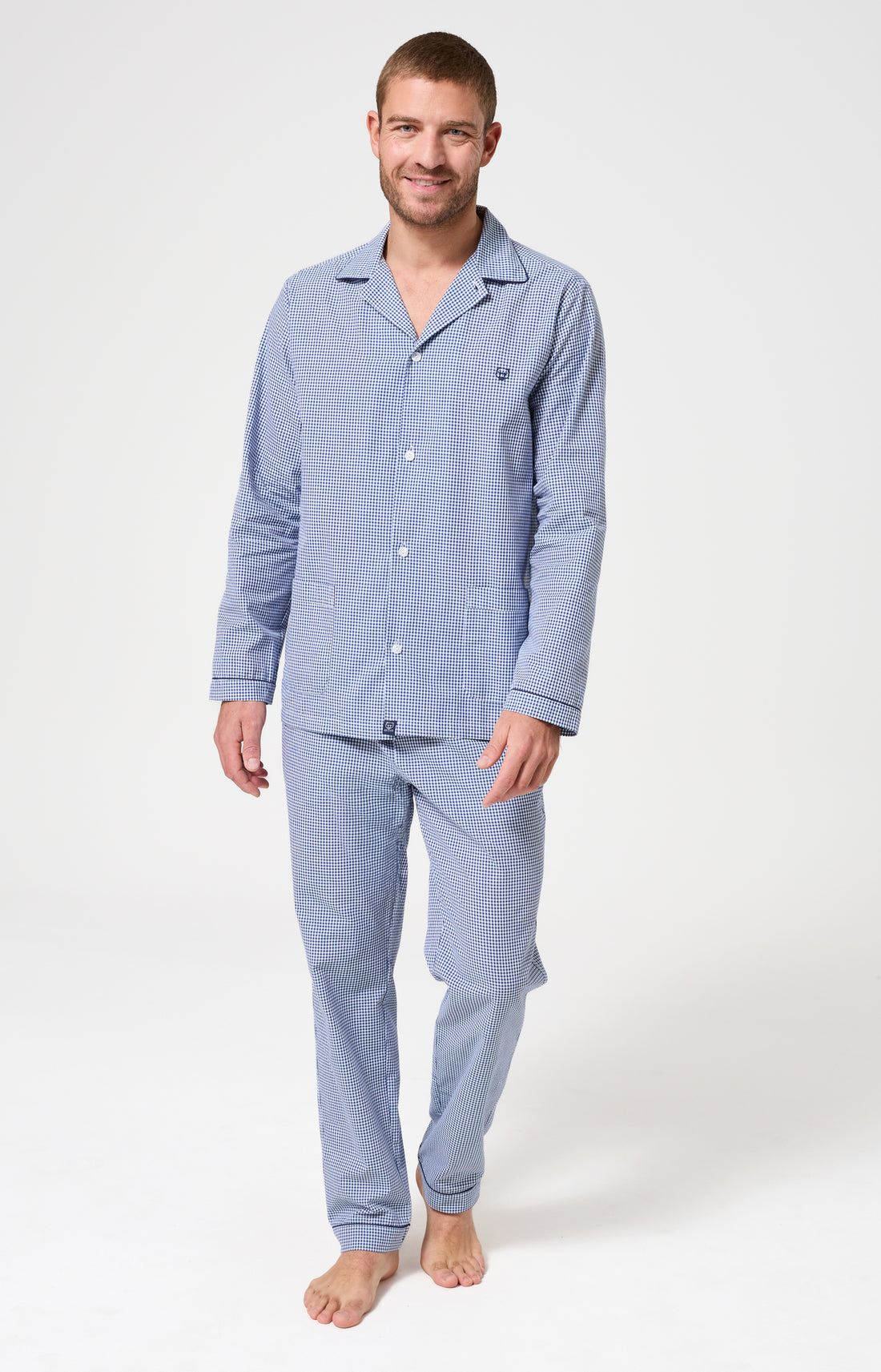 Pyjama Homme Vichy Manches longues Imprimé petits carreaux 1