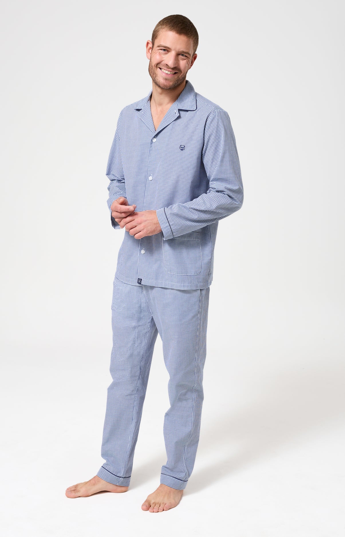 Pyjama Homme Vichy Manches longues Imprimé petits carreaux 5