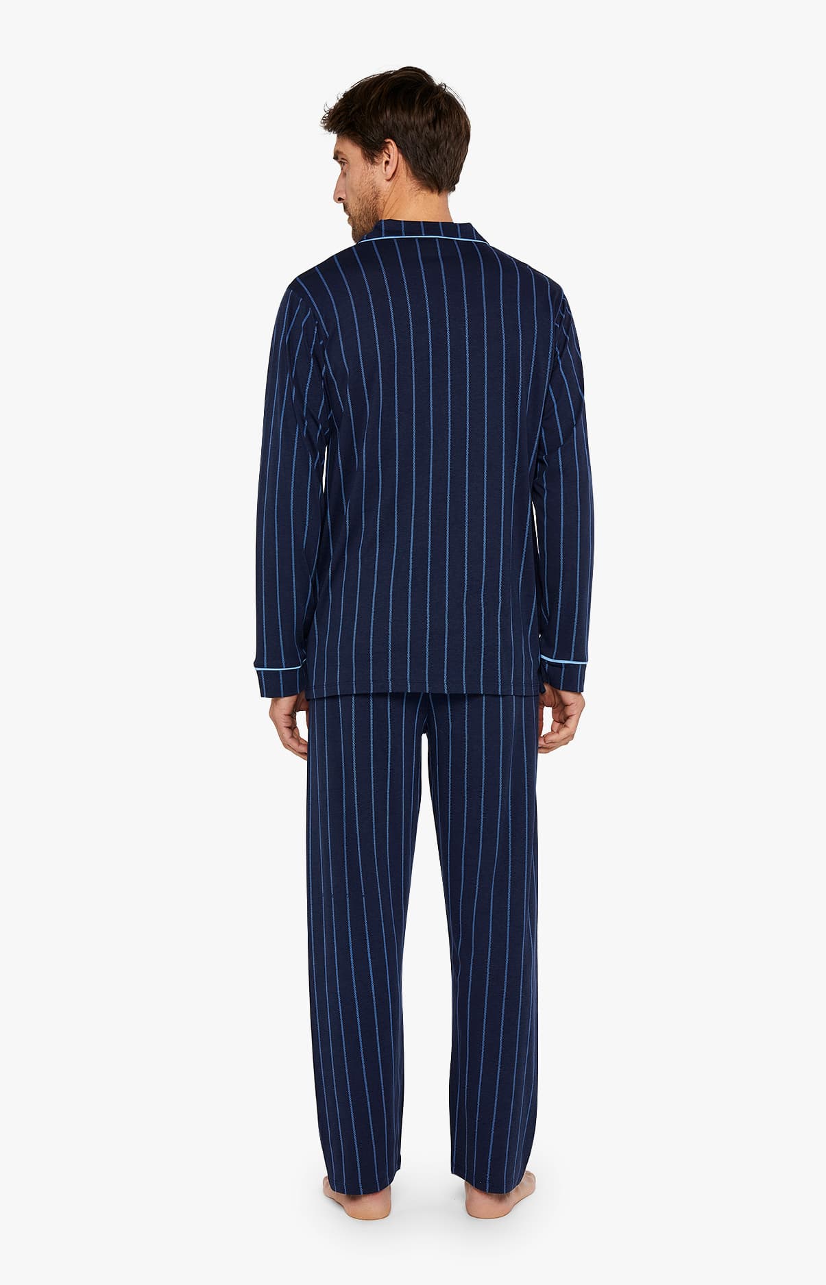 Pyjama long boutonné Homme Tradi Marine 4